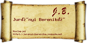 Jurányi Bereniké névjegykártya
